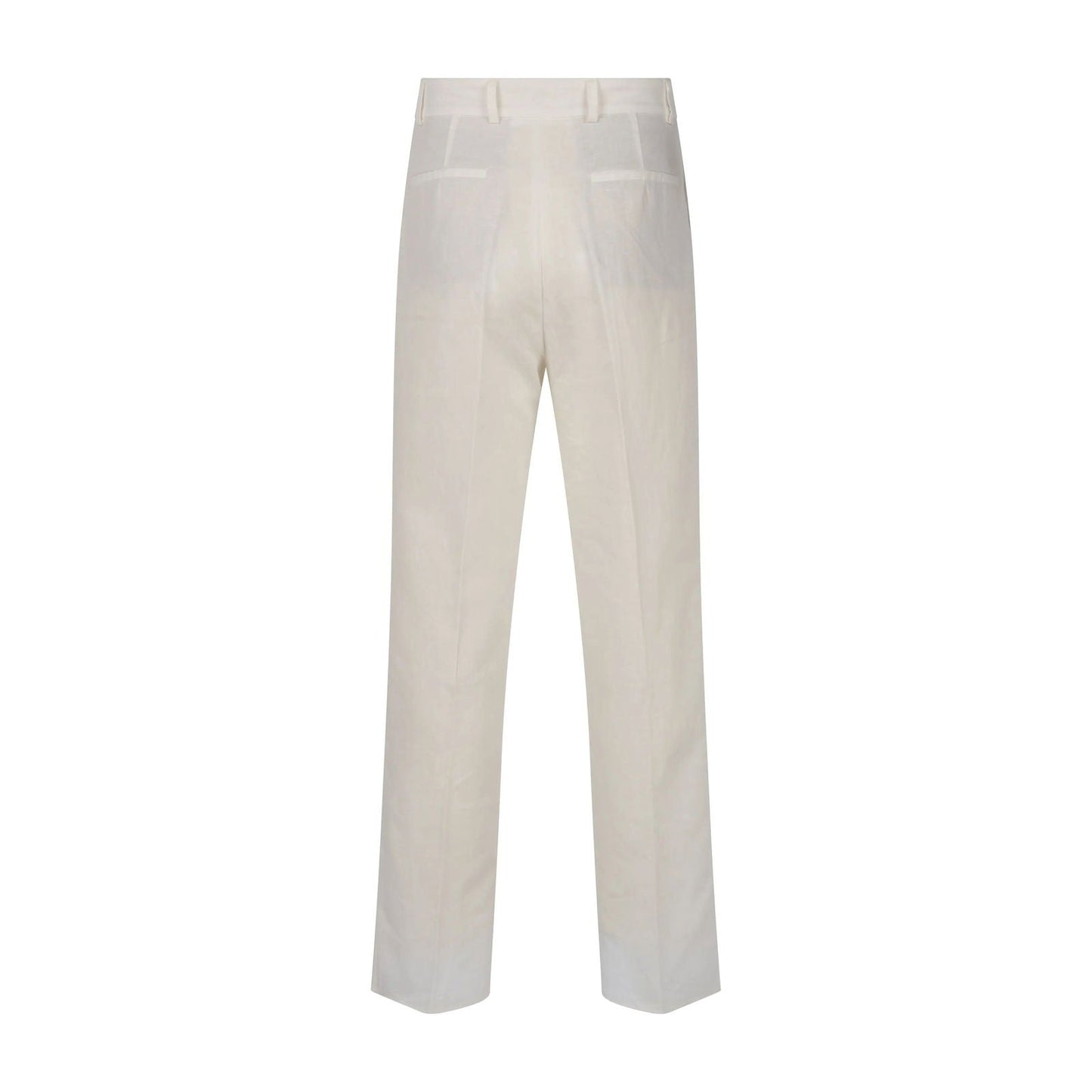 French Linen White Pleated Pants - Rosette & Co