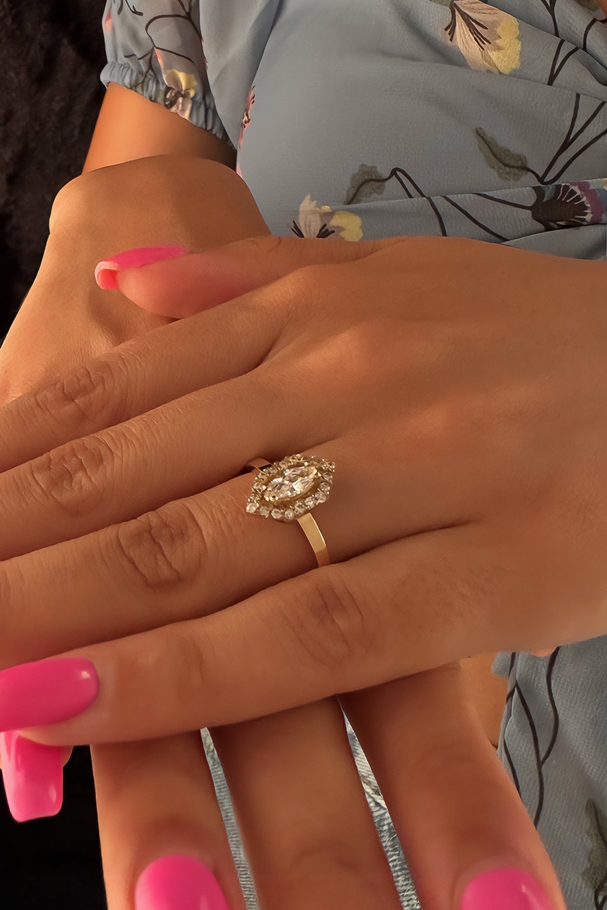 14ct Gold Marqusie Baguette Ring - Rosette & Co