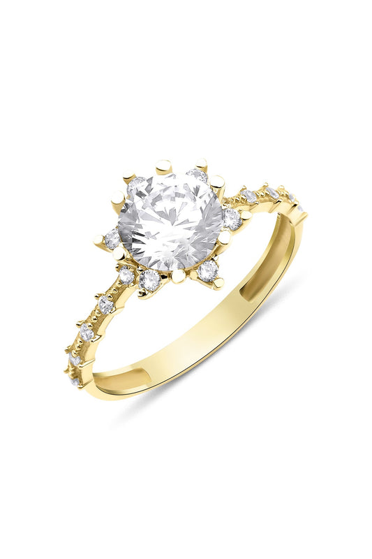 14ct Yellow Gold Lotus Rose Ring