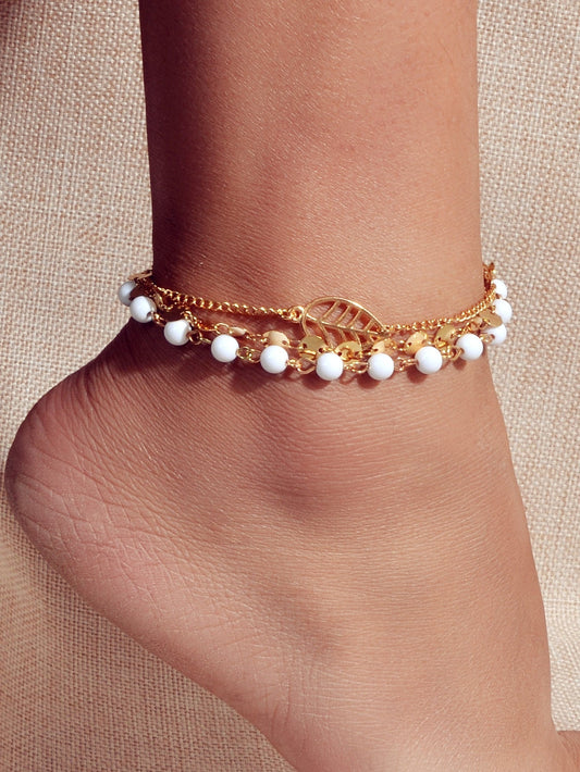 1pc Leaf Anklet - Rosette & Co