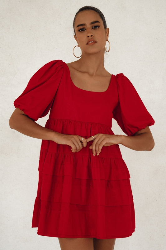 Andrea Babydoll Cotton Mini Dress - Rosette & Co