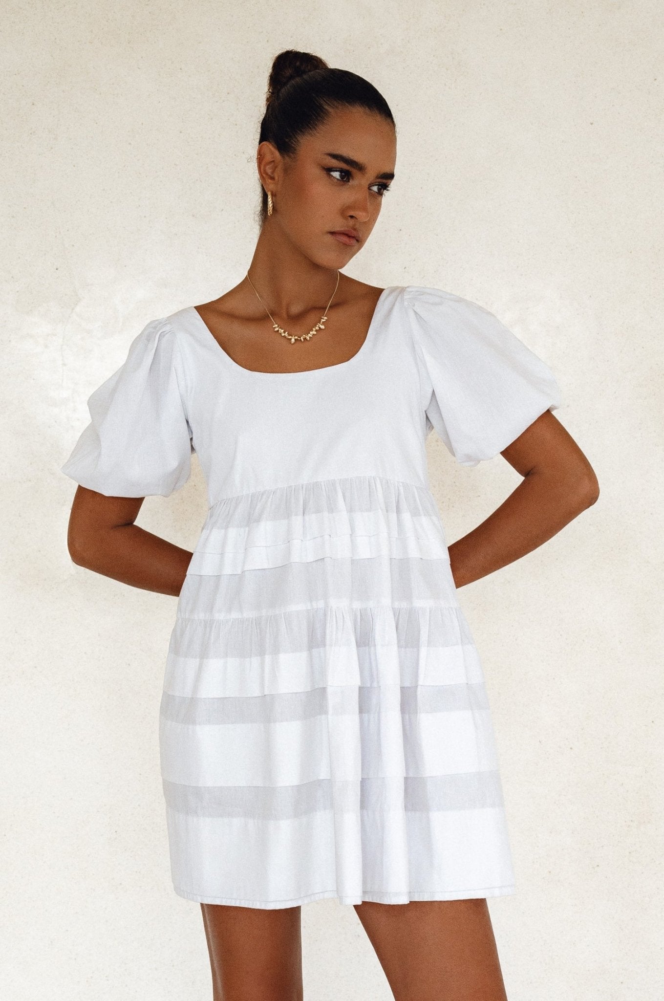 Andrea Babydoll Cotton Mini Dress - Rosette & Co