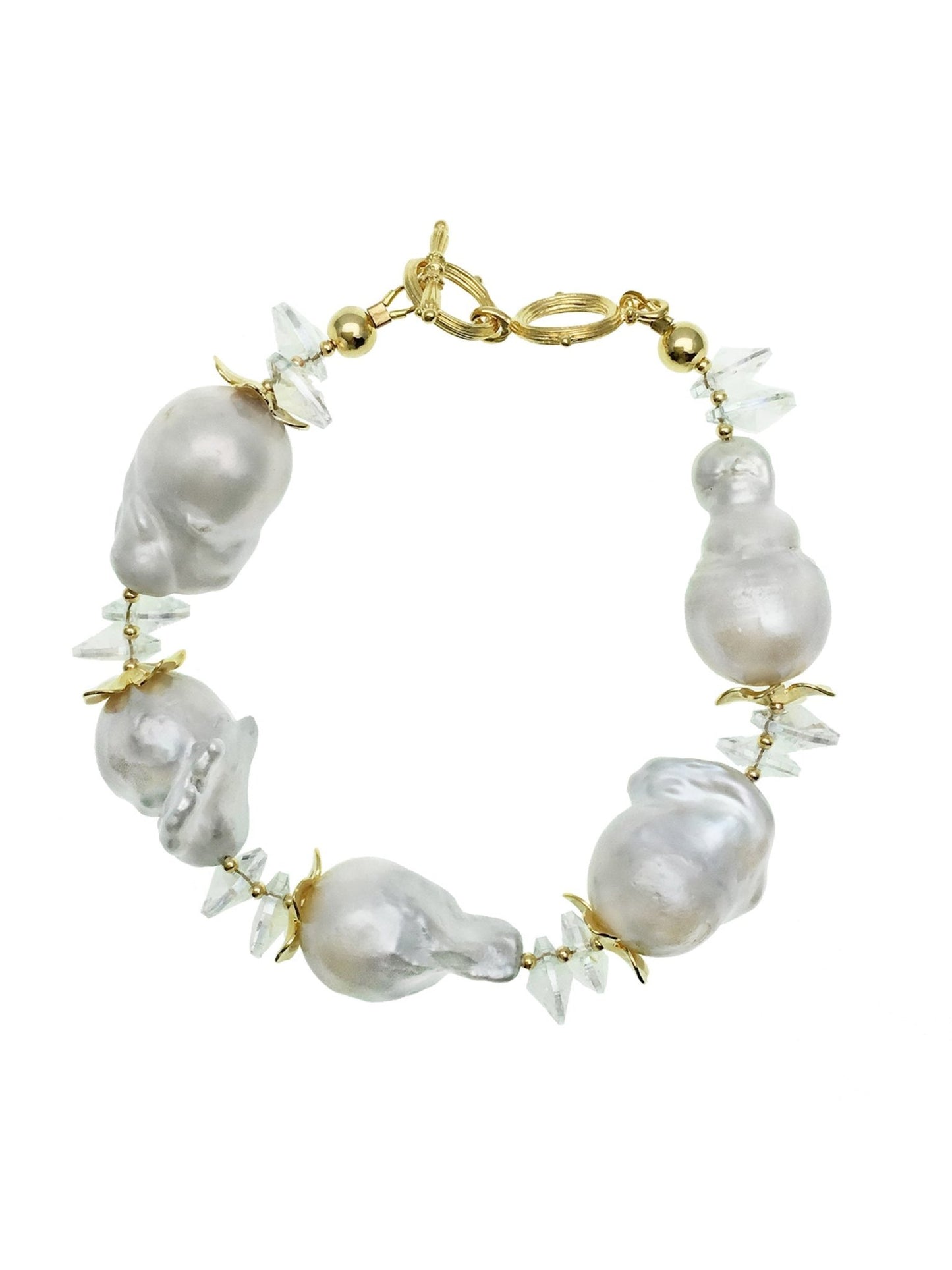 Baroque pearls & Crystals Bracelet - Rosette & Co