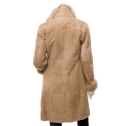 BEIGE TOSCANA SHEARLING COAT LUBBOCK - Rosette & Co