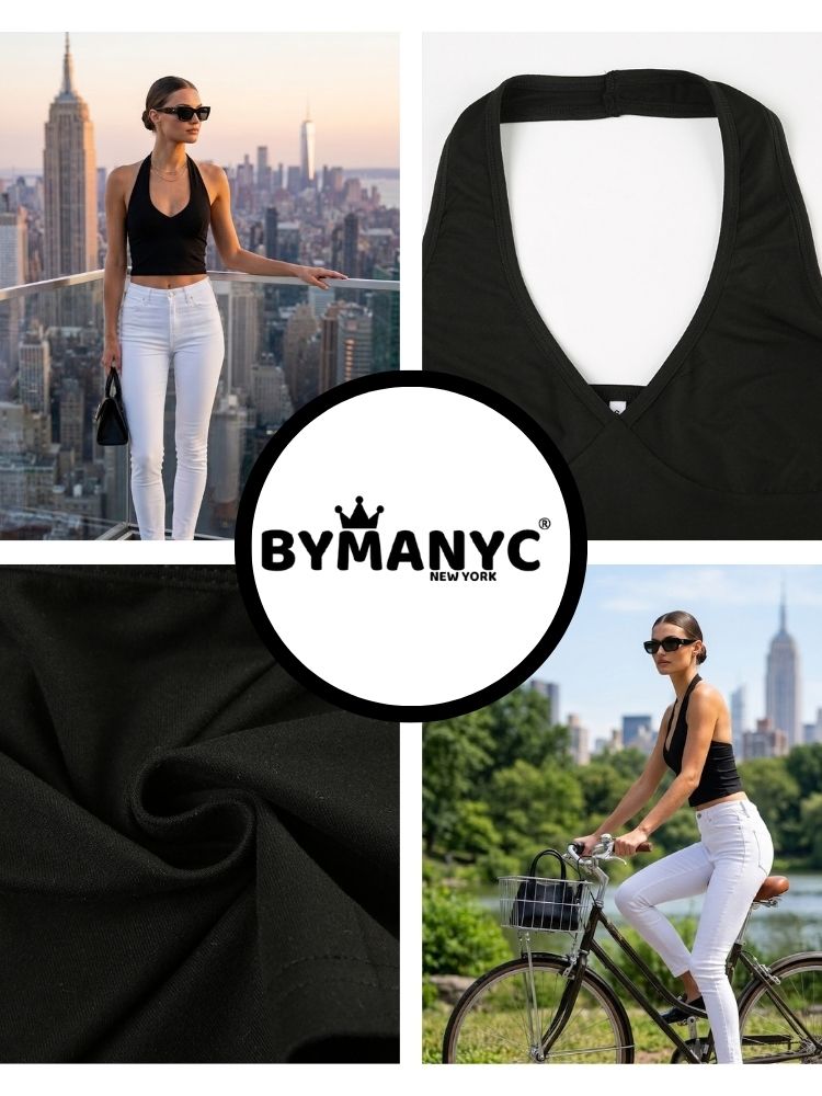 Black Halter Neck Top - Rosette & Co