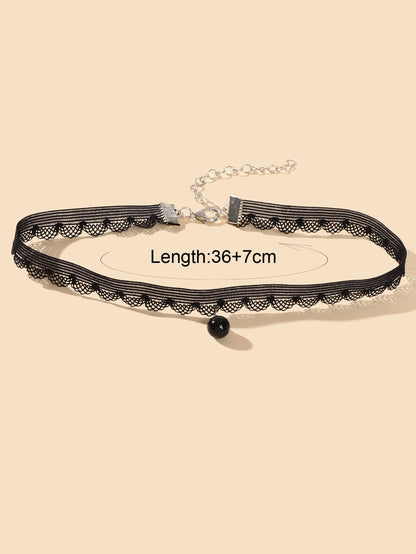Black Velvet Bead Choker - Rosette & Co