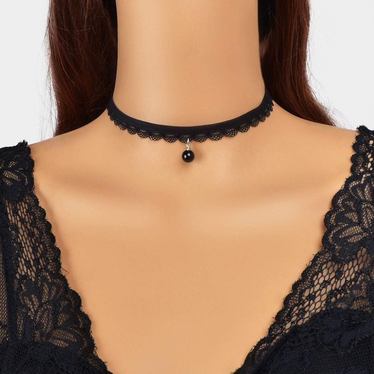 Black Velvet Bead Choker - Rosette & Co