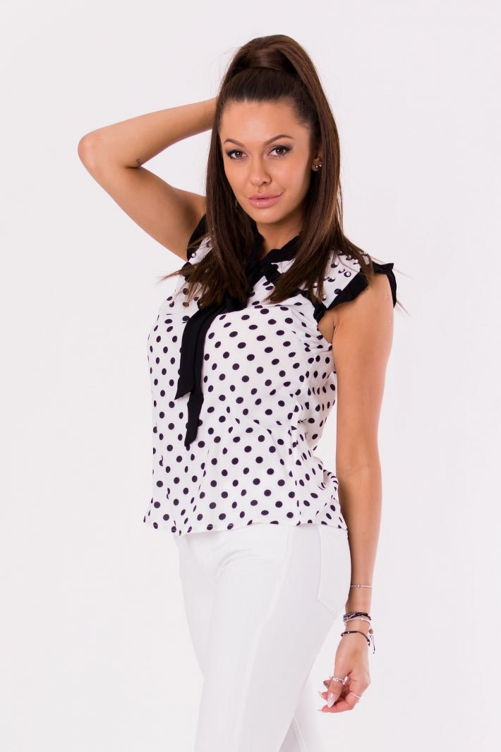 Blouse White & Dotted - Rosette & Co