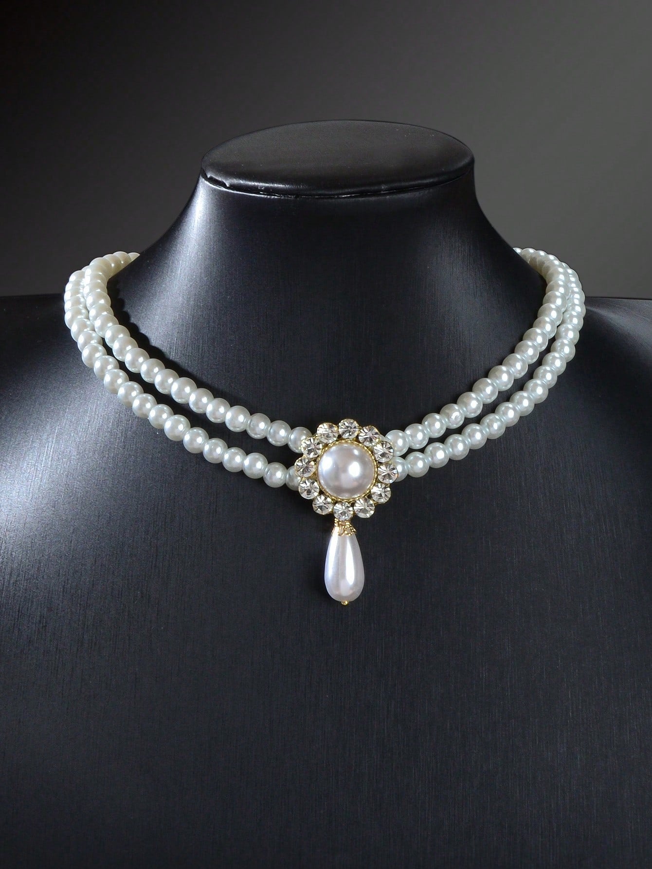 Elegant Double Layered White Pearl Necklace - Rosette & Co