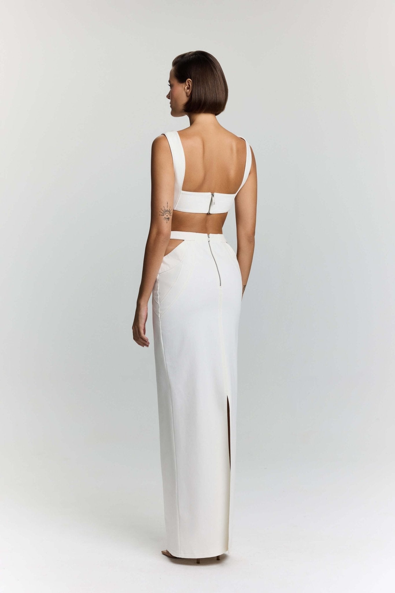 Elena White Denim Maxi Skirt - Rosette & Co