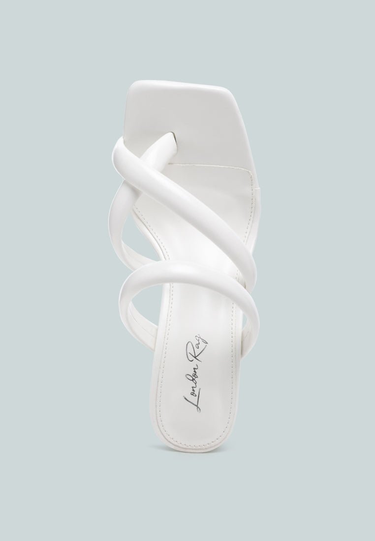 Erised Clear Block Heel Cross Strap Sandals - Rosette & Co