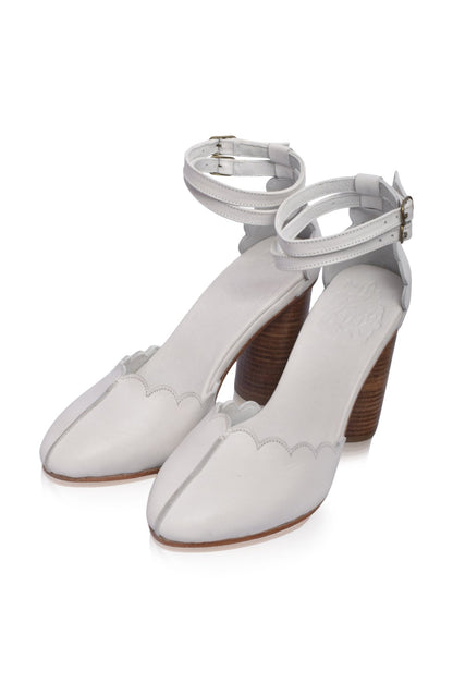 Flamingo Leather Heels - Rosette & Co