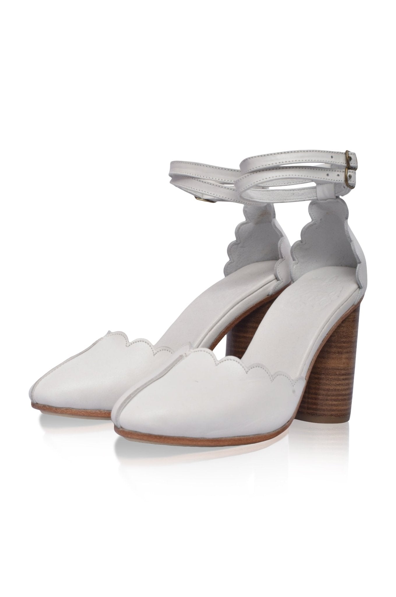 Flamingo Leather Heels - Rosette & Co