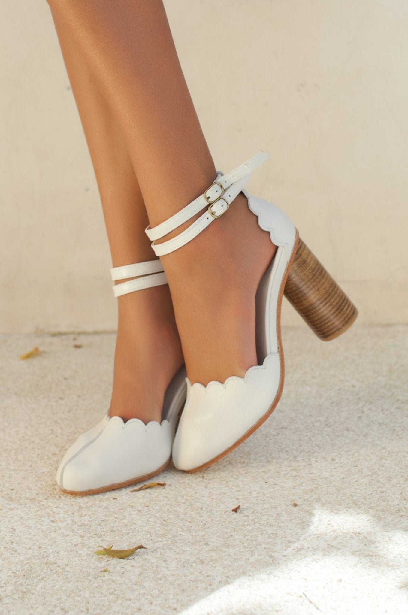 Flamingo Leather Heels - Rosette & Co