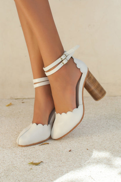 Flamingo Leather Heels - Rosette & Co