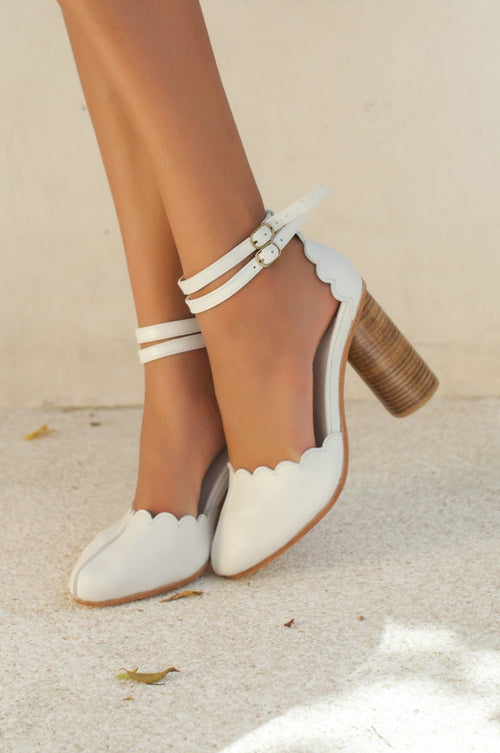 Flamingo Leather Heels - Rosette & Co