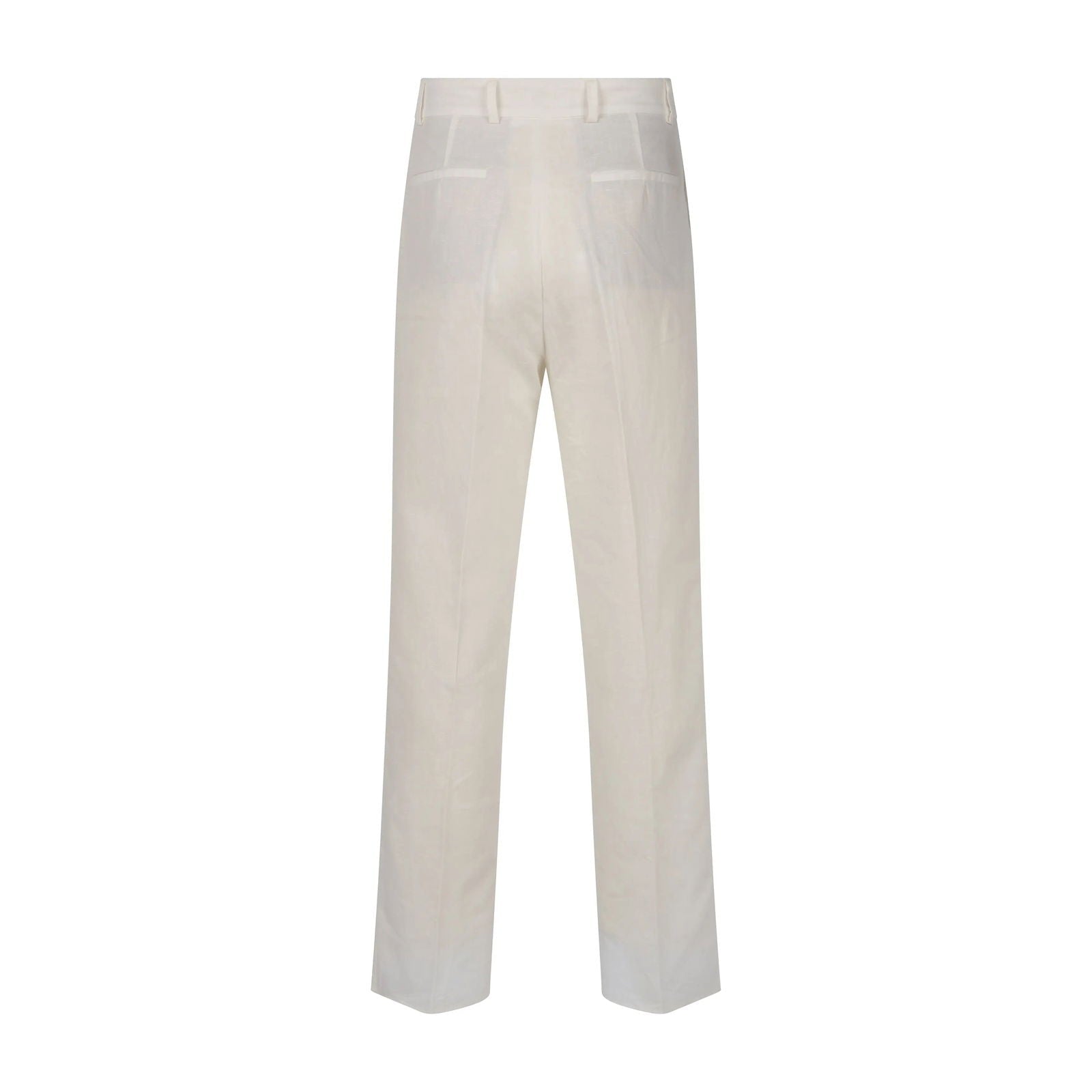 French Linen White Pleated Pants - Rosette & Co