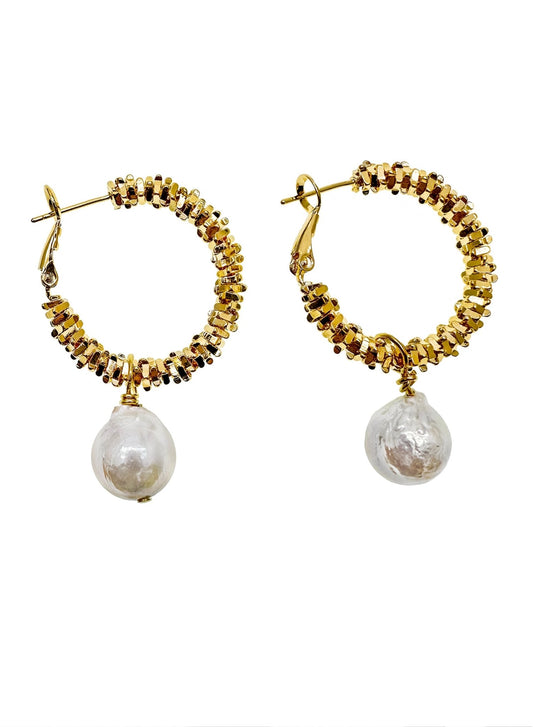 Freshwater Pearls Hook Earrings - Rosette & Co