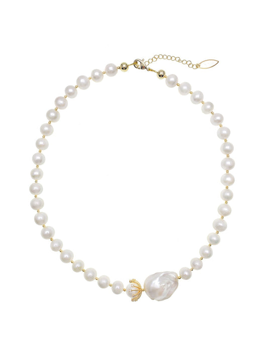 Freshwater Pearls with Baroque Pearl Necklace - Rosette & Co
