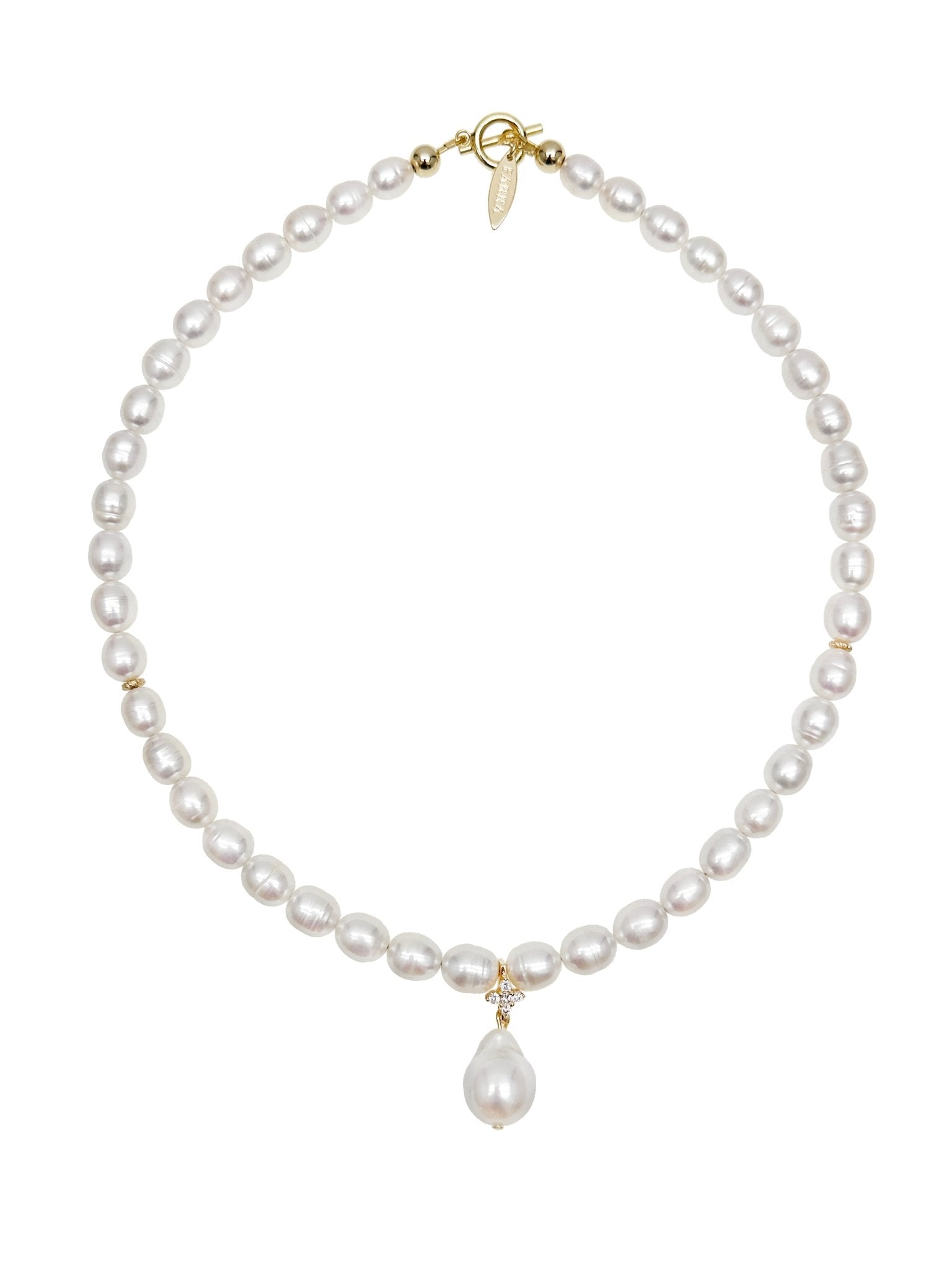 Freshwater Pearls with Baroque Pearl Pendant Necklace - Rosette & Co