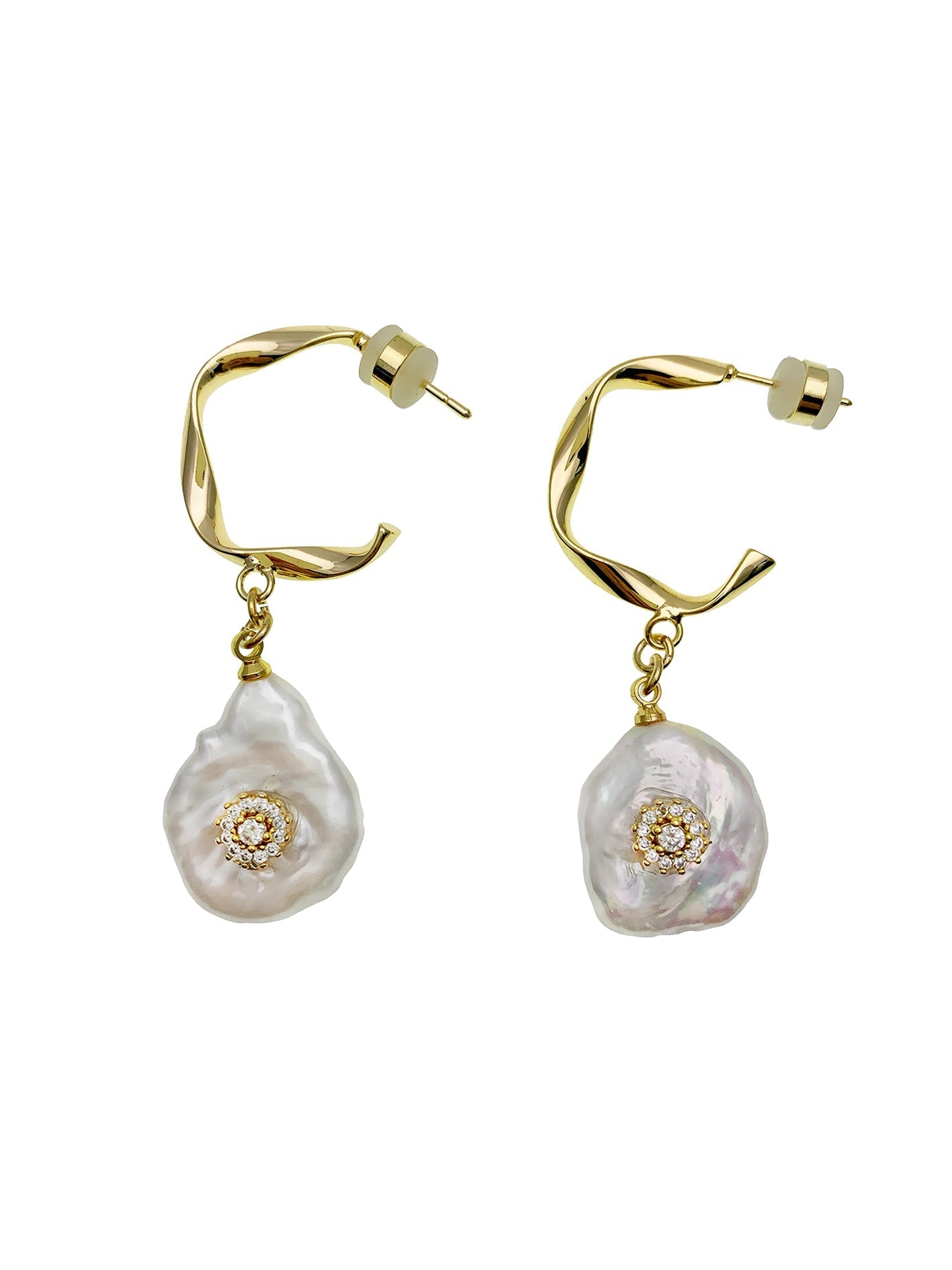 Freshwater Pearls zircon Earrings - Rosette & Co
