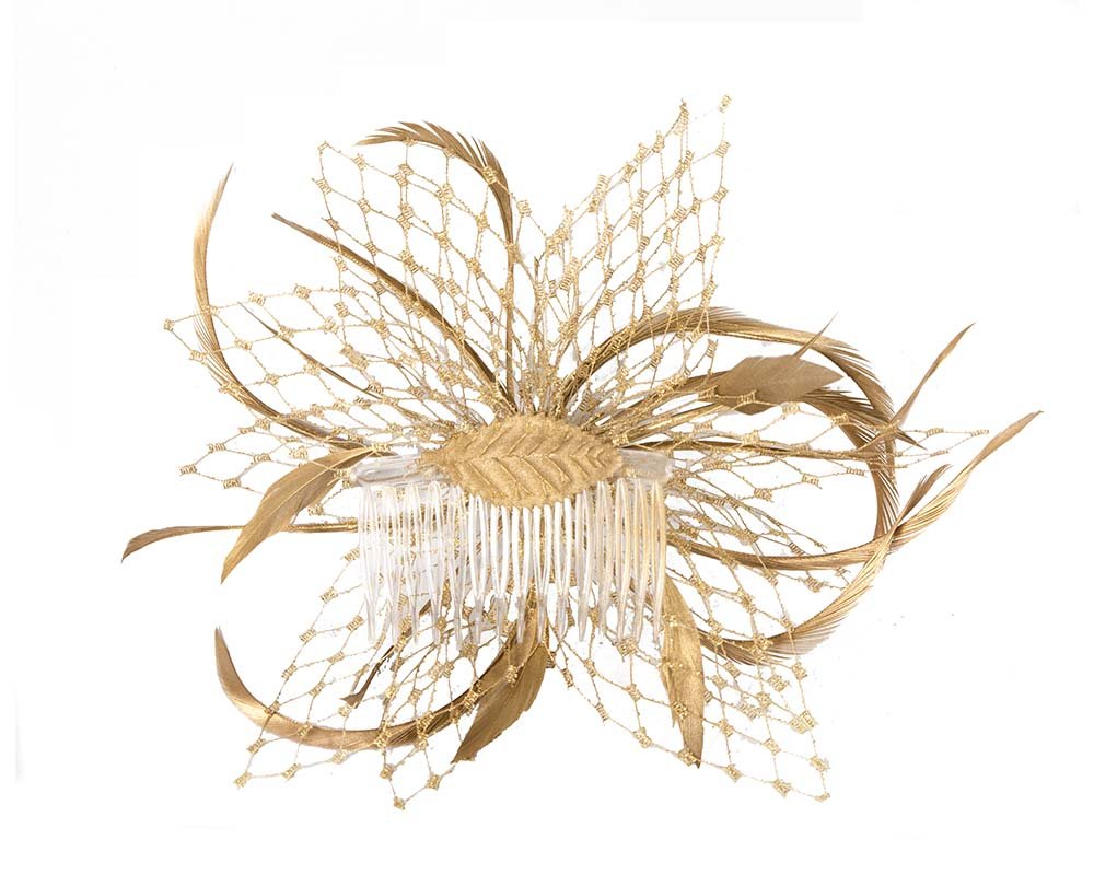 Gold Fascinator Headpiece - Rosette & Co