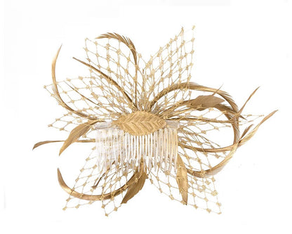 Gold Fascinator Headpiece - Rosette & Co