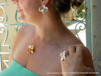 Gold Orchid Necklace - Rosette & Co