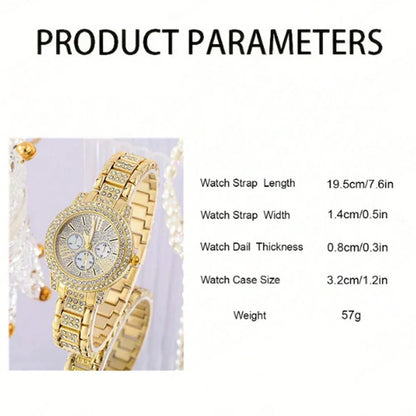 Gold Quartz Watch Jewelry Gift Set - Rosette & Co