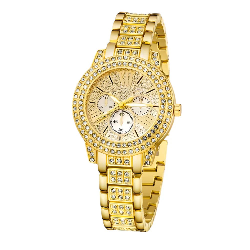Gold Quartz Watch Jewelry Gift Set - Rosette & Co