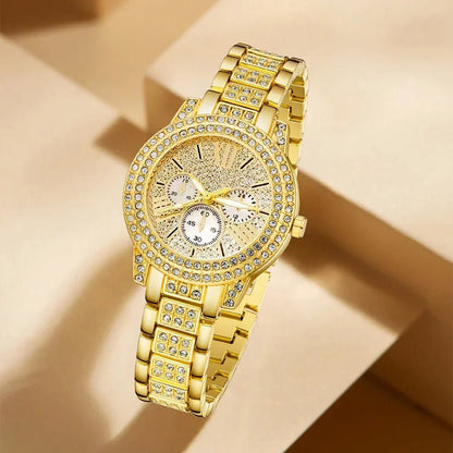 Gold Quartz Watch Jewelry Gift Set - Rosette & Co