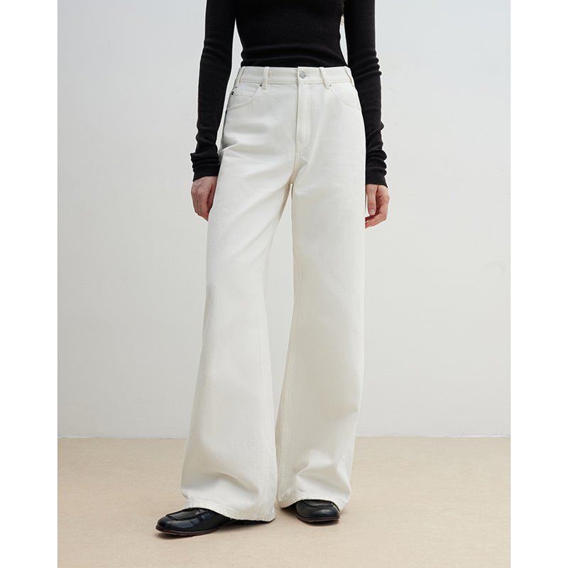 High Waist Wide Leg Washed Jeans - Rosette & Co