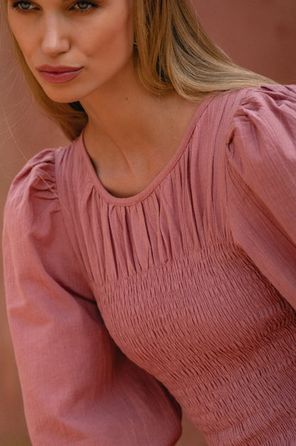 Jaffa Smocked Linen Top - Rosette & Co