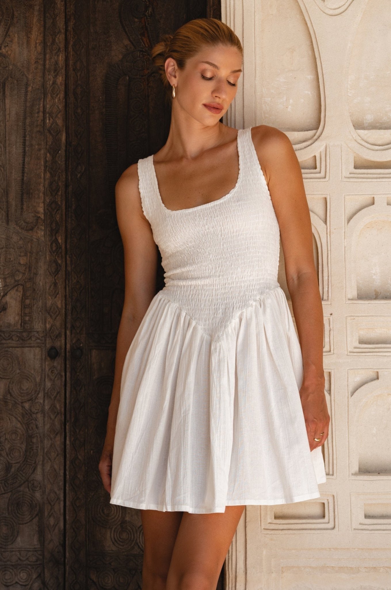 Lalita Linen Mini Dress - Rosette & Co