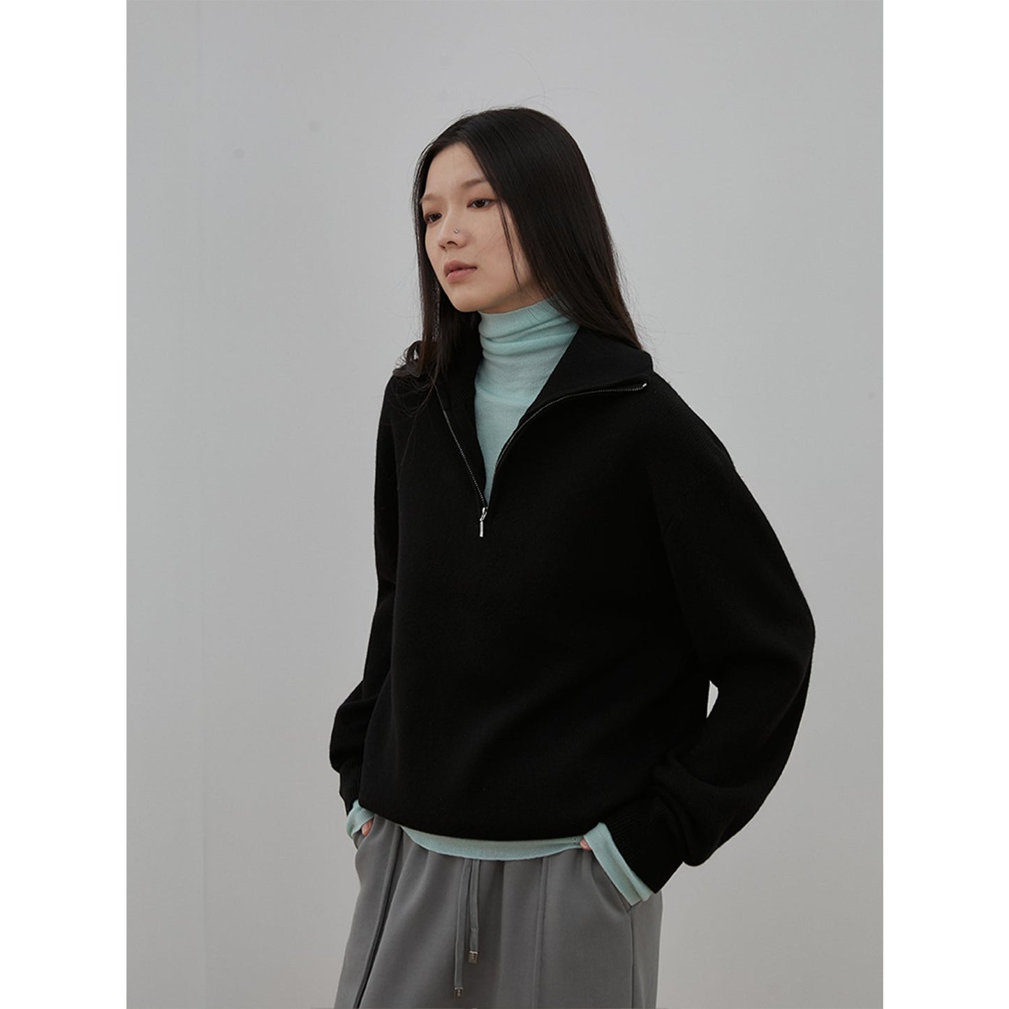 Lazy Zipper Sweater - Rosette & Co