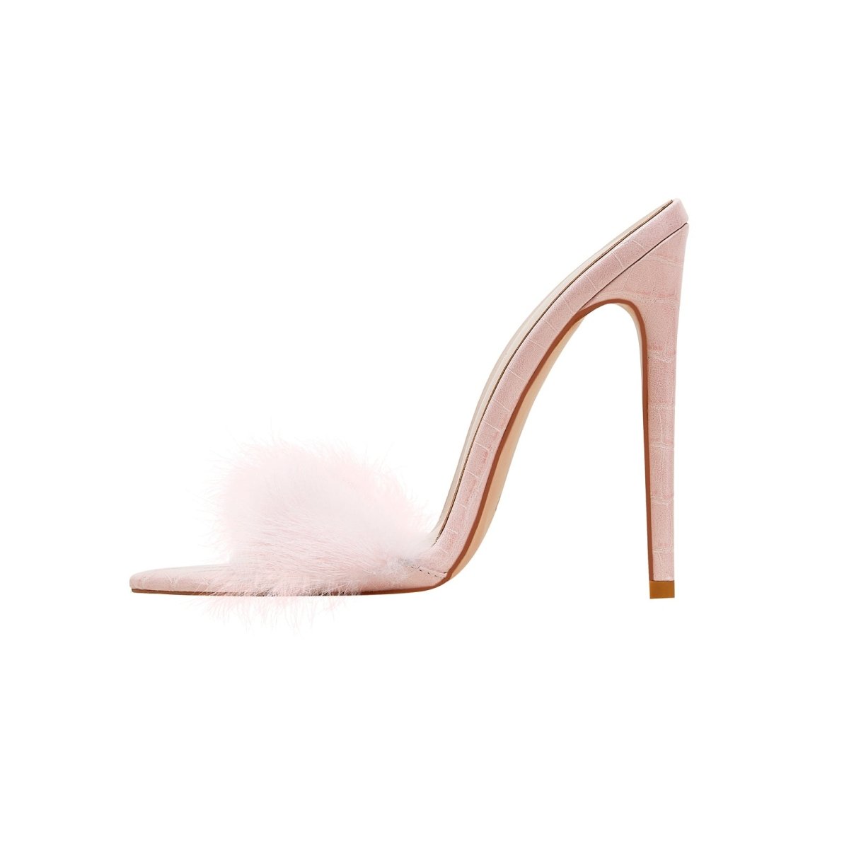 Lightweight Fluffy Pink Heels - Rosette & Co