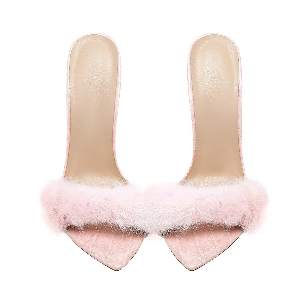 Lightweight Fluffy Pink Heels - Rosette & Co