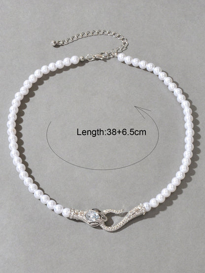 Pearl Necklace - Snake - Rosette & Co