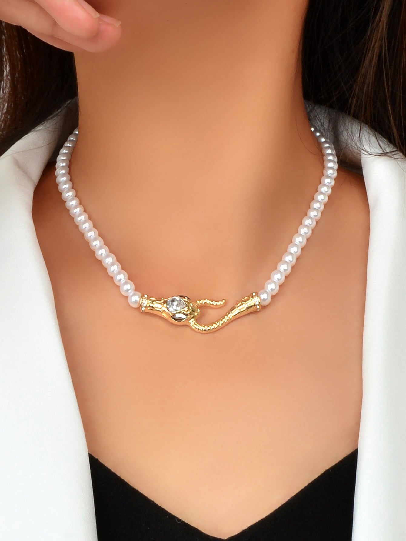Pearl Necklace - Snake - Rosette & Co