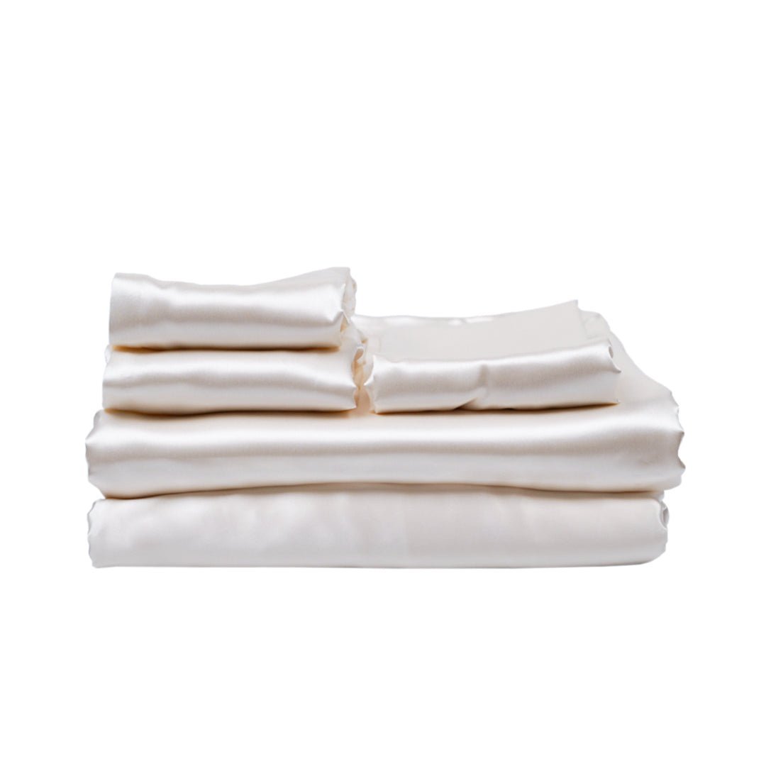 Queen 5 Piece Silk Bedding Set - Rosette & Co