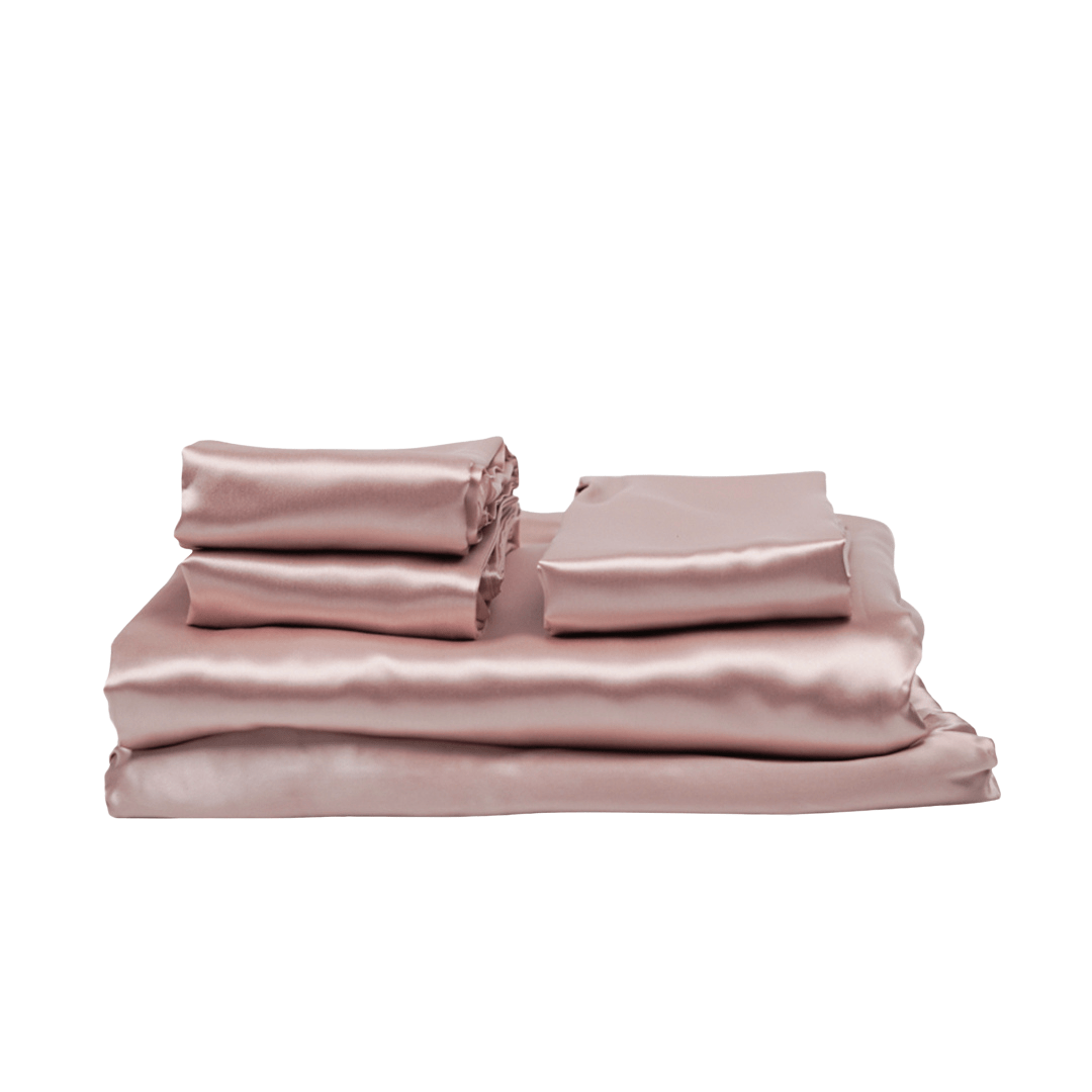 Queen 5 Piece Silk Bedding Set