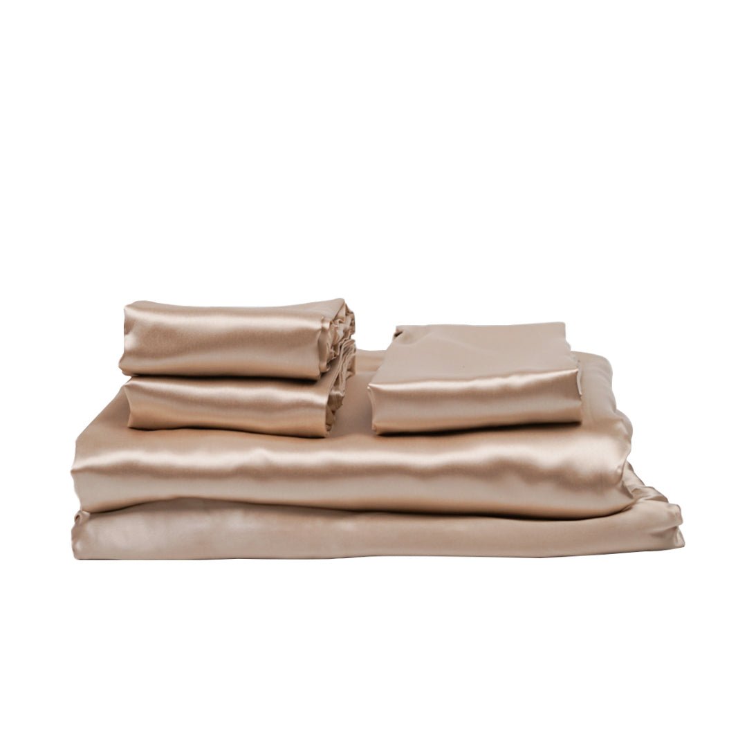 Queen 5 Piece Silk Bedding Set