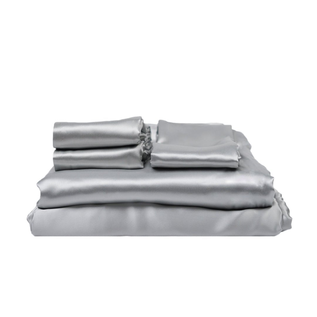 Queen 5 Piece Silk Bedding Set - Rosette & Co