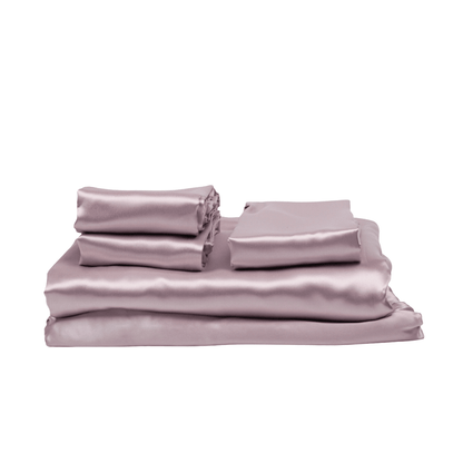 Queen 5 Piece Silk Bedding Set