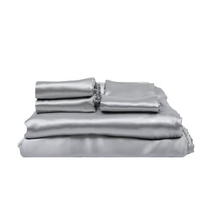 Queen 5 Piece Silk Bedding Set