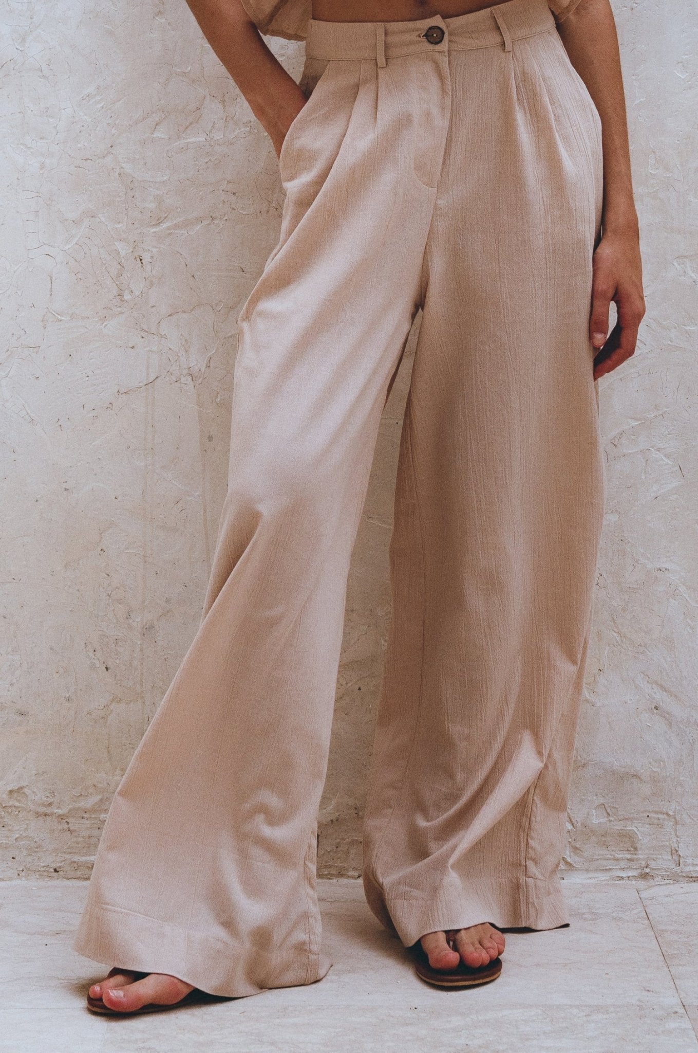 Raya Wide Leg Linen Pants - Rosette & Co