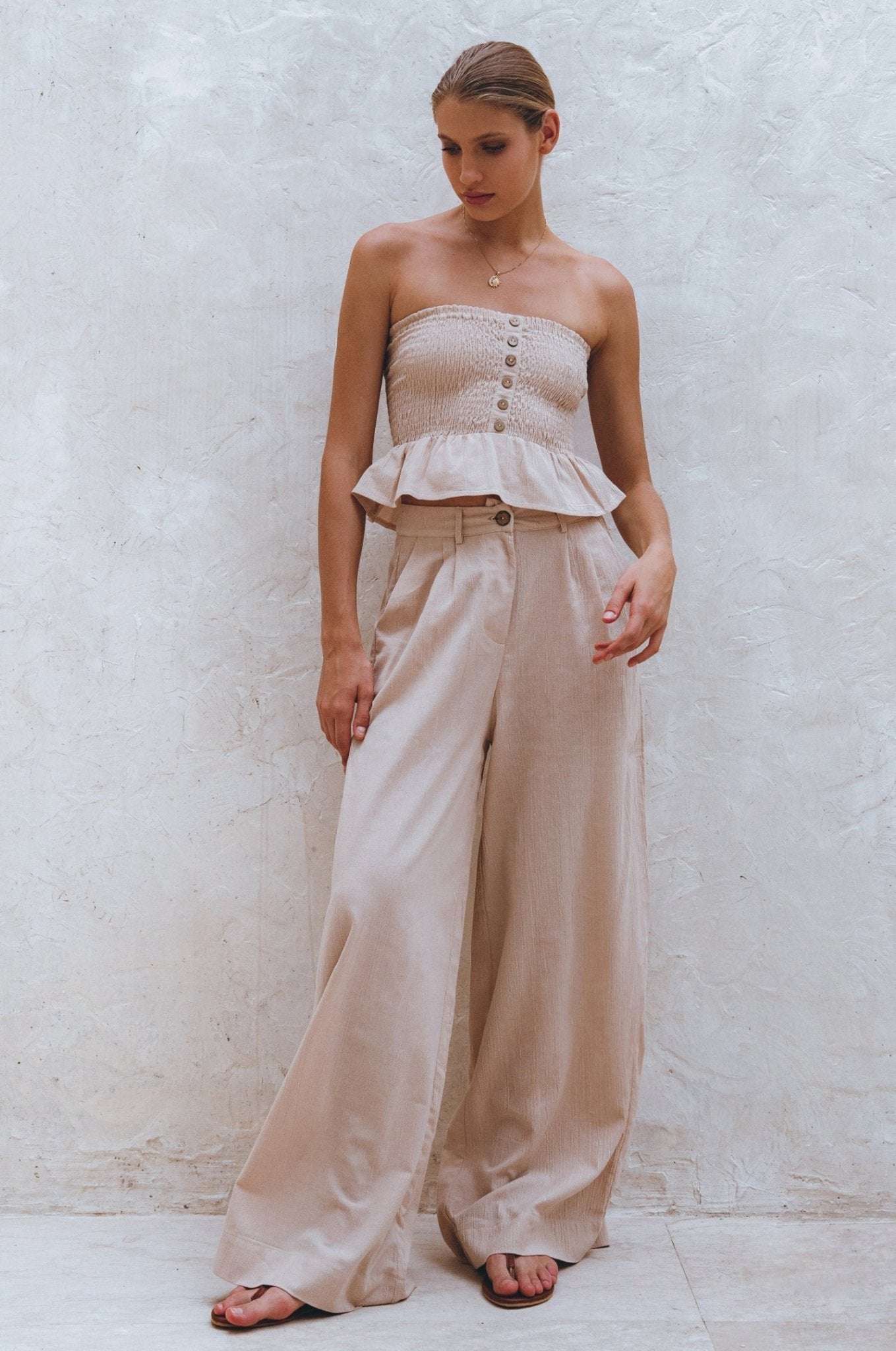 Raya Wide Leg Linen Pants - Rosette & Co