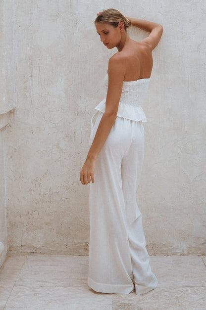 Raya Wide Leg Linen Pants - Rosette & Co