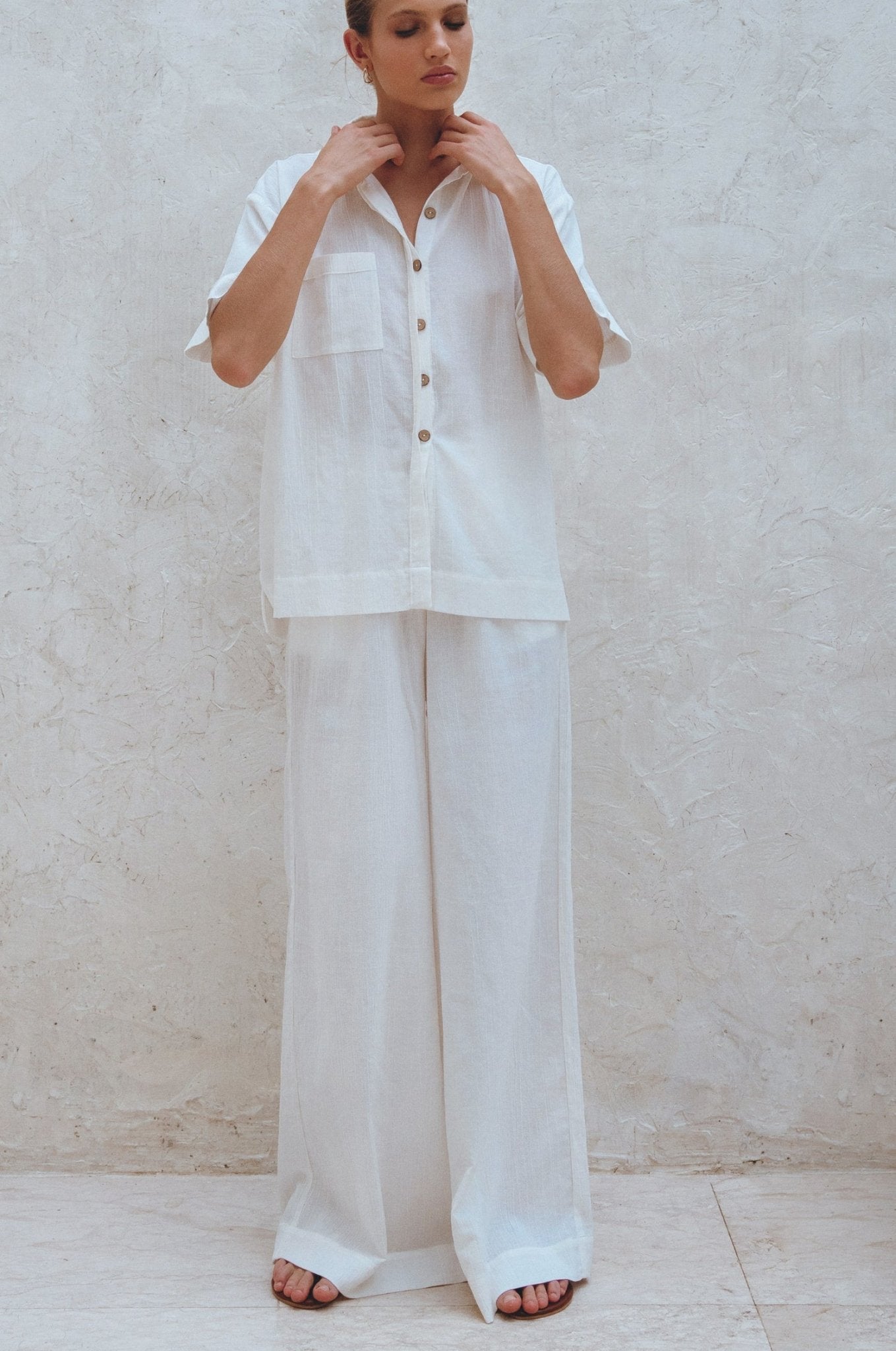 Raya Wide Leg Linen Pants - Rosette & Co