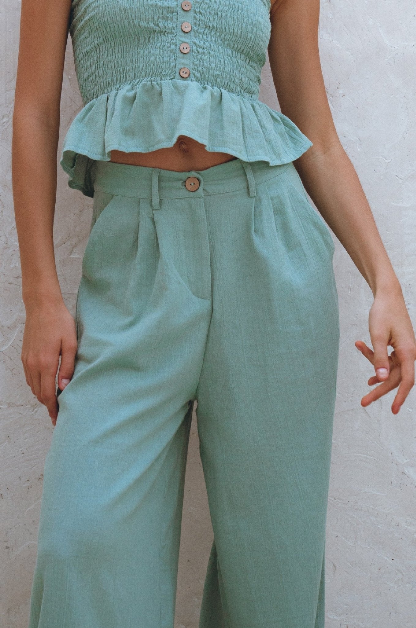 Raya Wide Leg Linen Pants - Rosette & Co